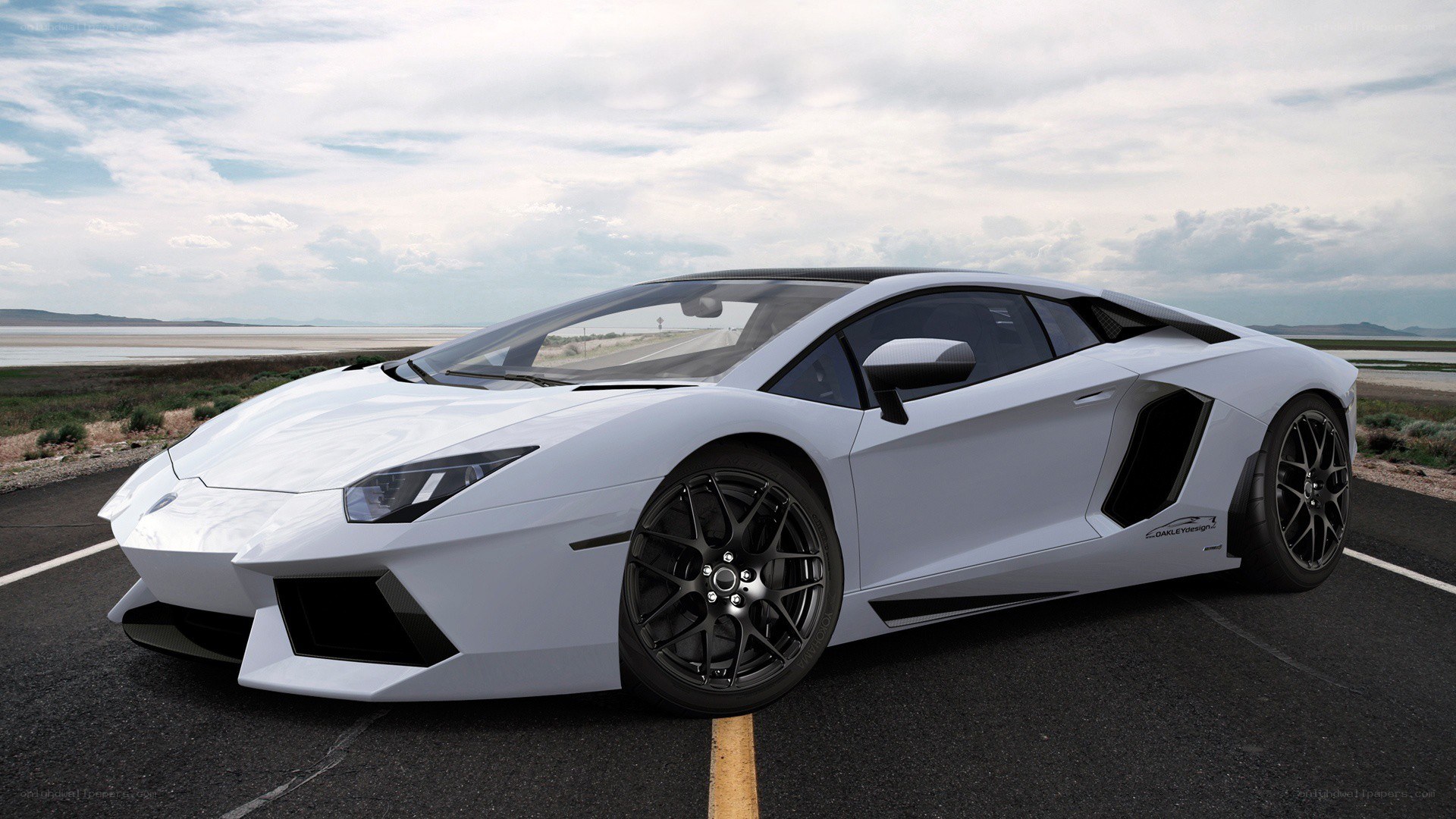 White Lamborghini Aventador
