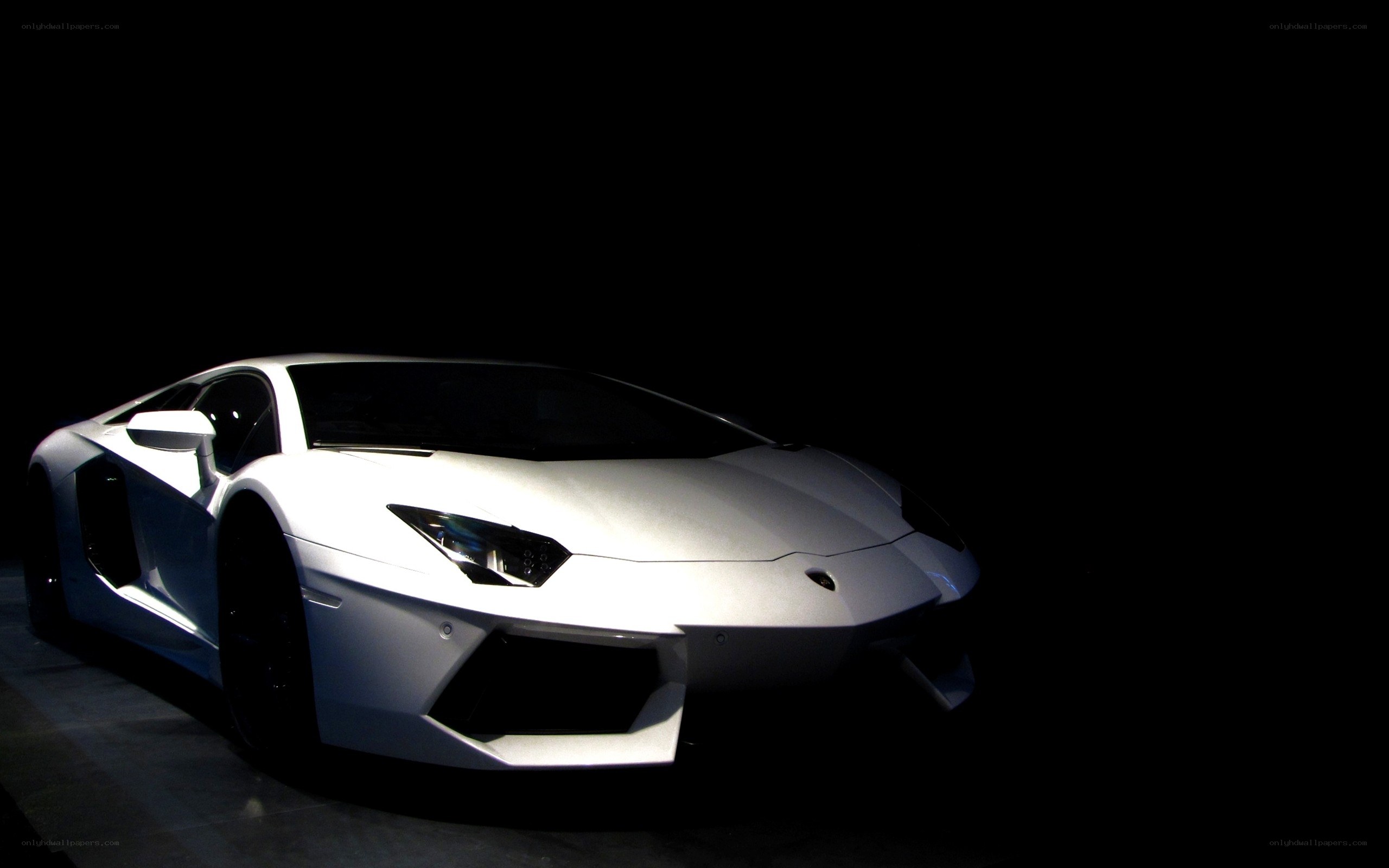 White Lamborghini Aventador