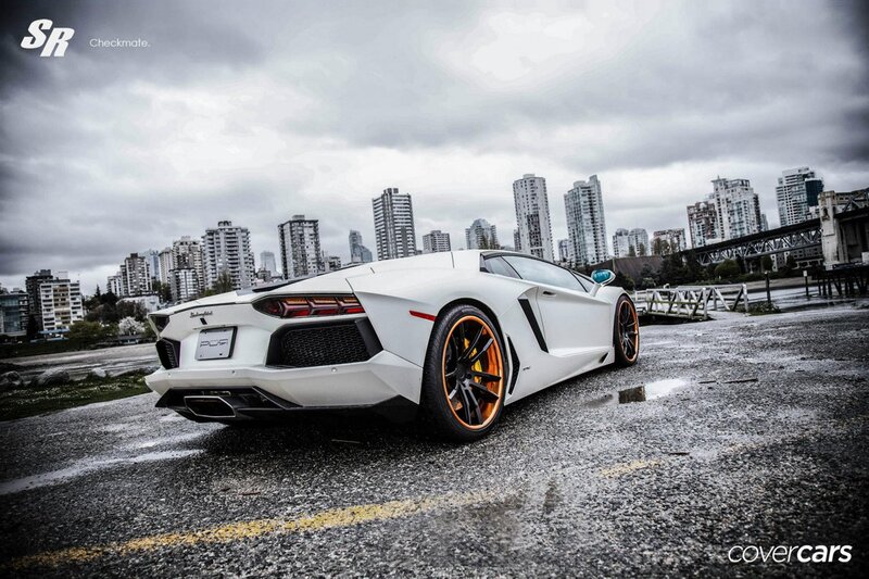 White Lamborghini Aventador