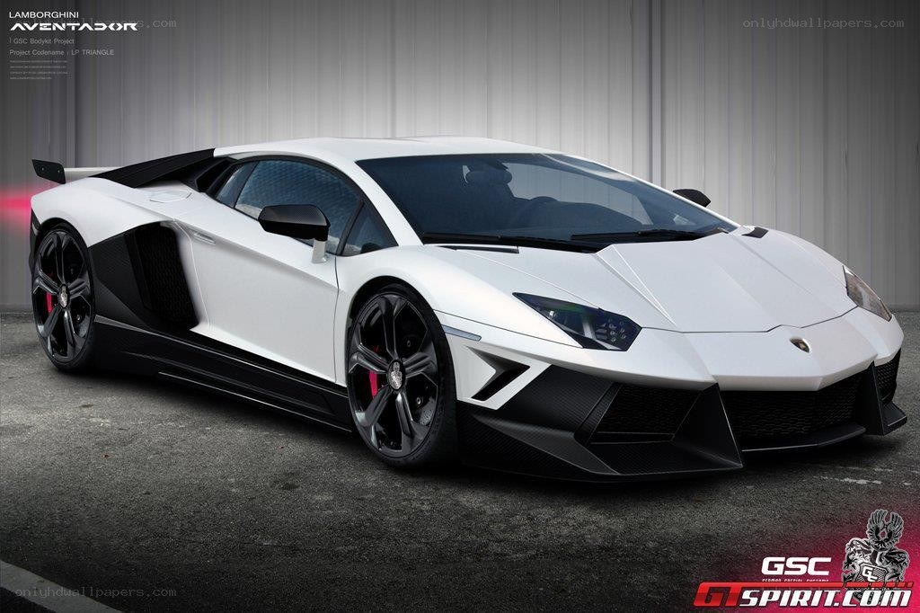 White Lamborghini Aventador