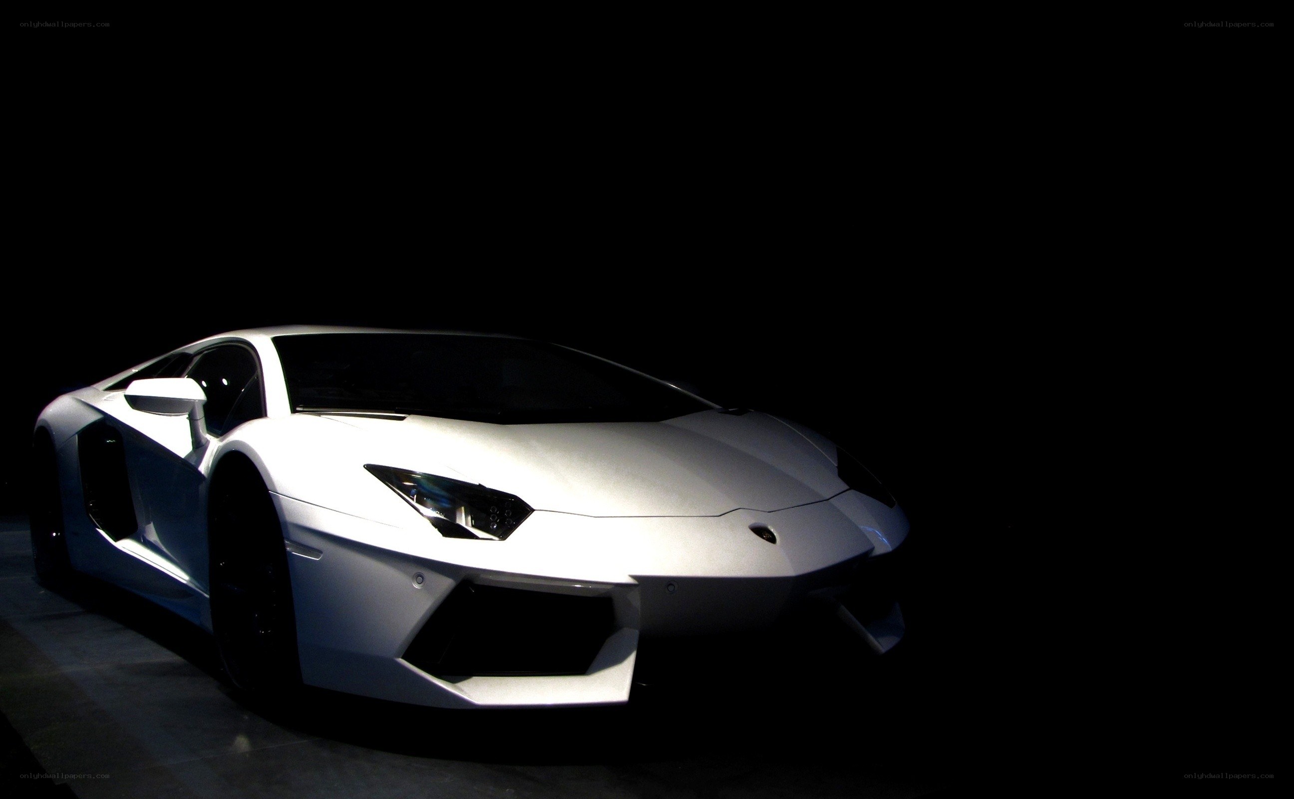 White Lamborghini Aventador