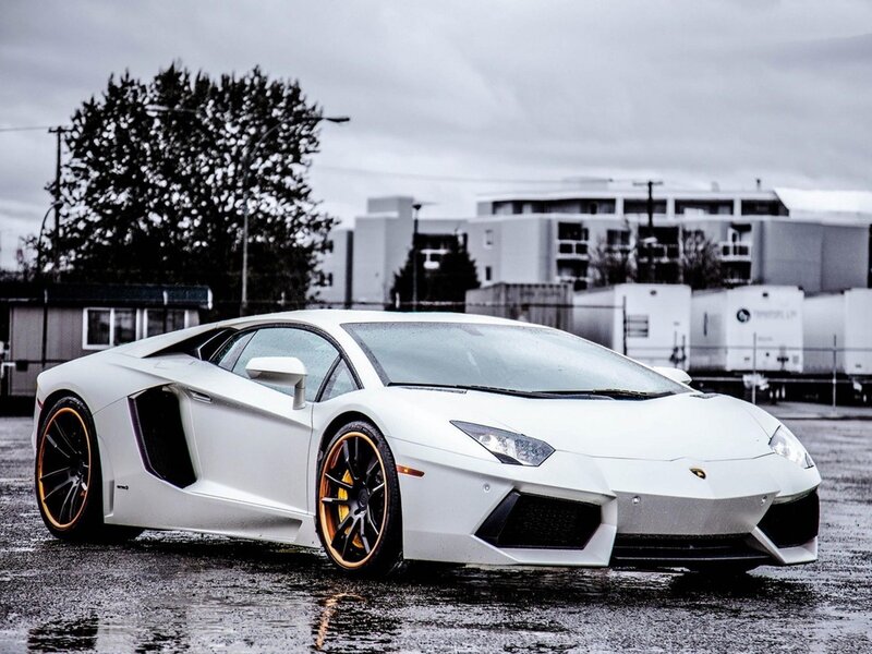 White Lamborghini Aventador — Car