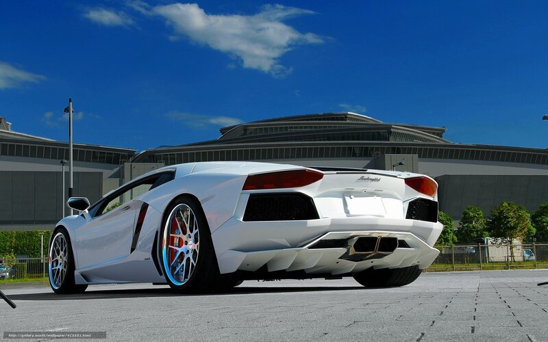 White Lamborghini Aventador — Dramatic, Afternoon, Photograph, Building