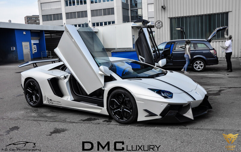White Lamborghini Aventador — Dramatic, Afternoon, Photograph, Car