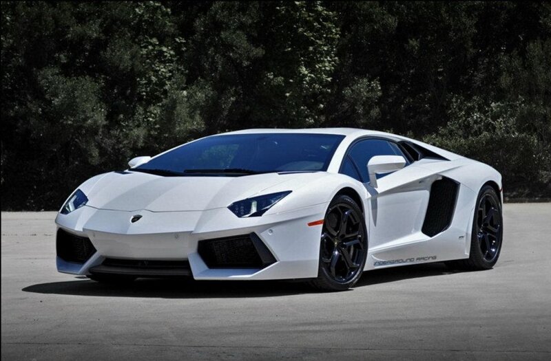 White Lamborghini Aventador — Dramatic, Afternoon, Photograph, Trees