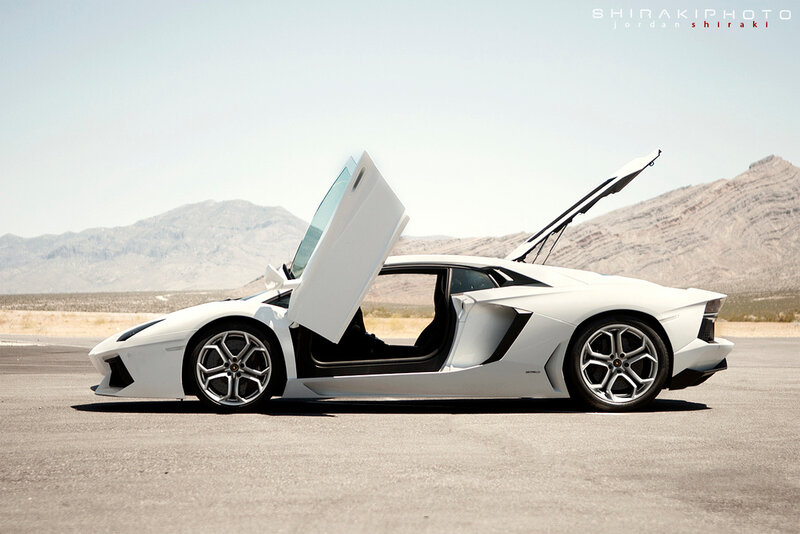 White Lamborghini Aventador — Dramatic, Afternoon