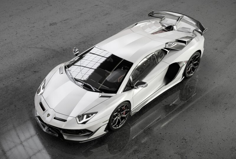 White Lamborghini Aventador — Dramatic, Photograph, Car, Tire