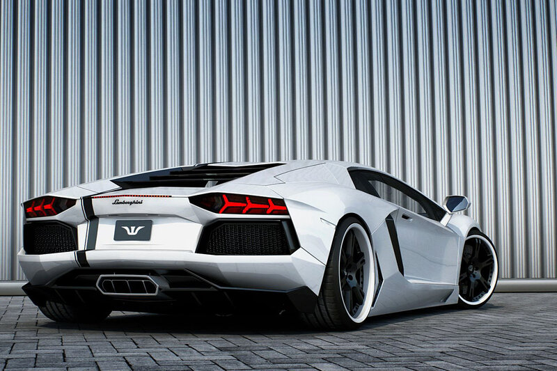 White Lamborghini Aventador — Dramatic, Photograph, Car, Wall