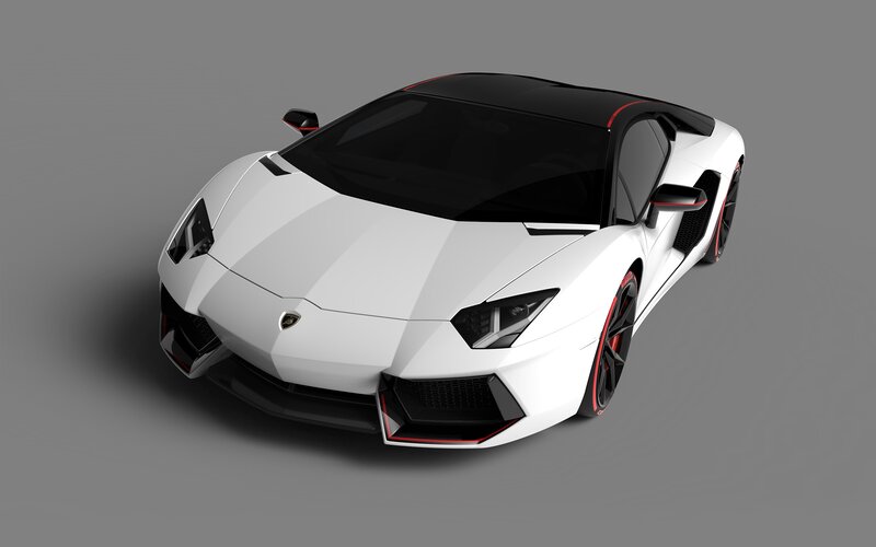 White Lamborghini Aventador — Neutral, 3d Render, Car
