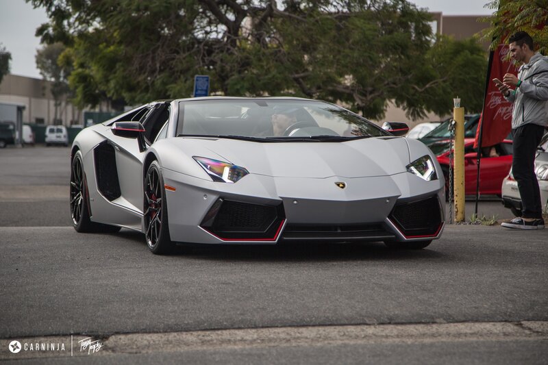 White Lamborghini Aventador — Silver