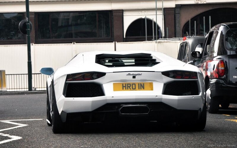 White Lamborghini Aventador — Urban, Afternoon, Photograph, Black Taxi