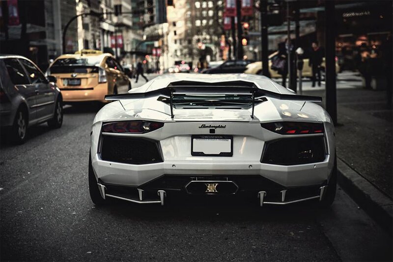 White Lamborghini Aventador — Urban