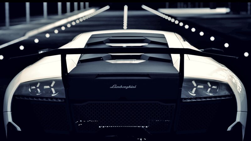 White Lamborghini Car — Black