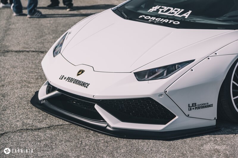 White Lamborghini Car — Dramatic, Afternoon