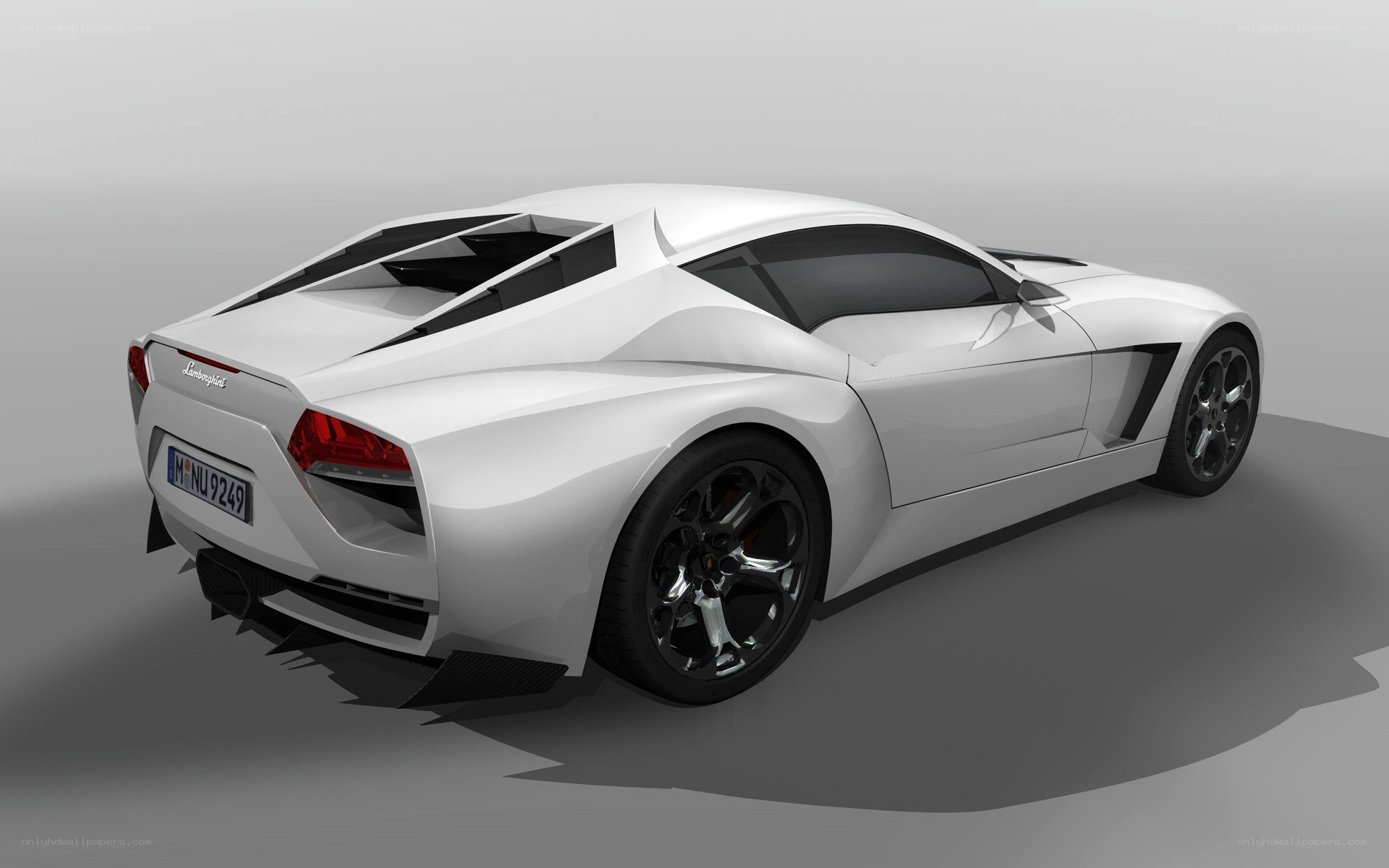 White Lamborghini concept car