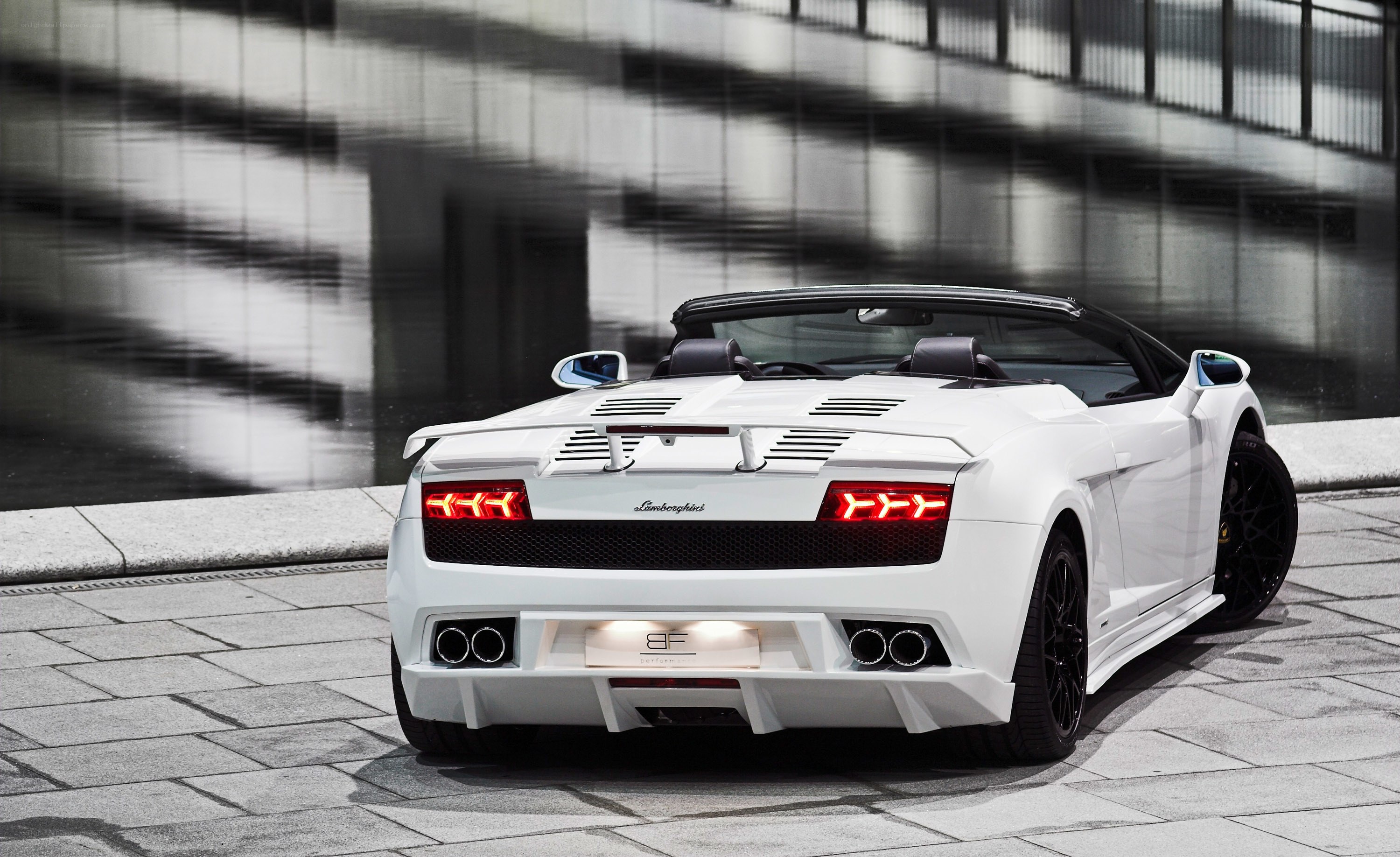 white lamborghini convertible