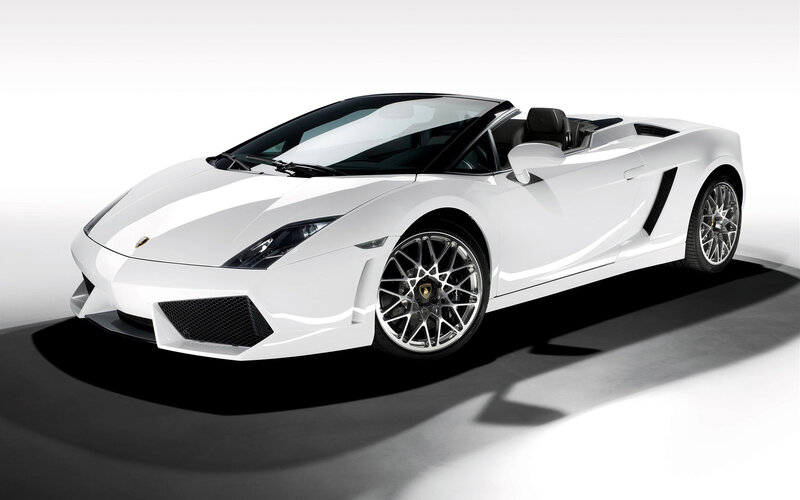 white lamborghini convertible