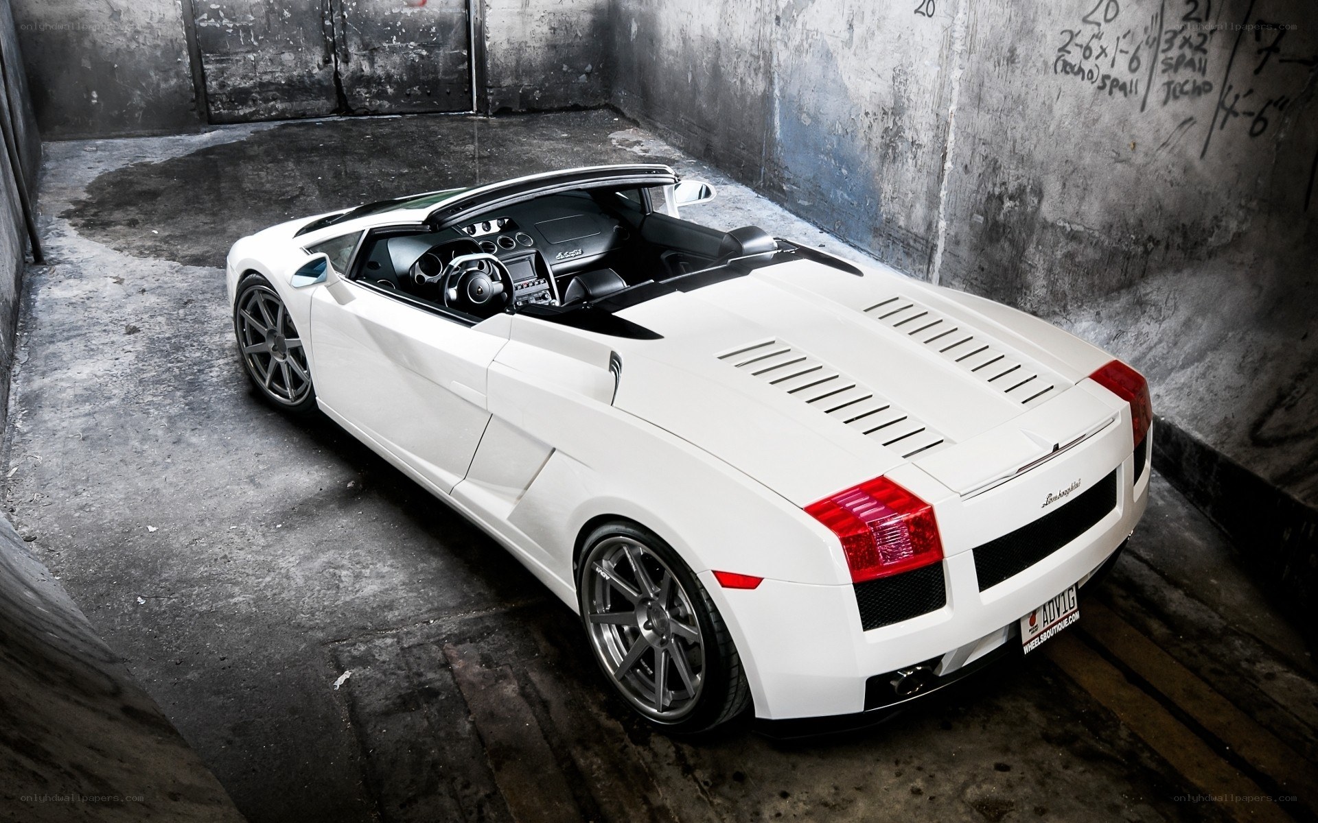 white lamborghini convertible