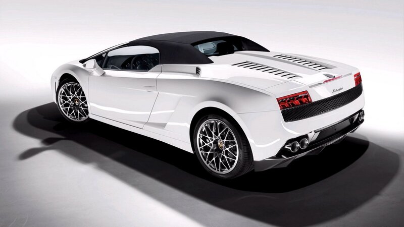 white lamborghini convertible