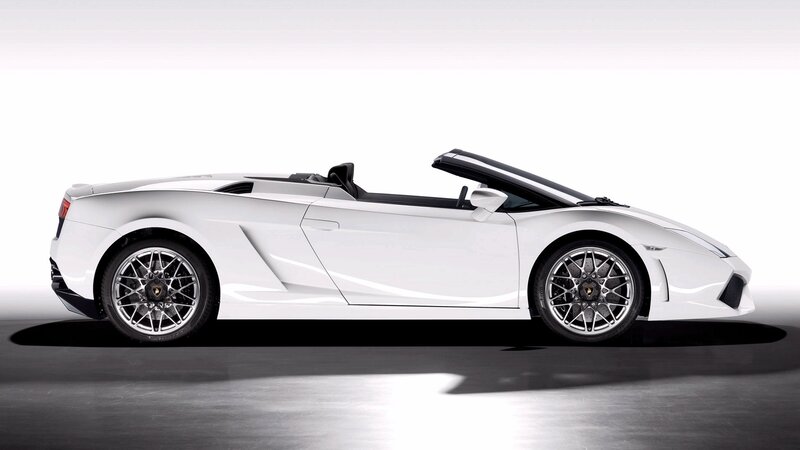 white lamborghini convertible