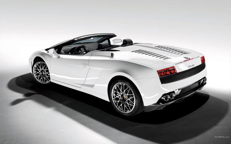 white lamborghini convertible