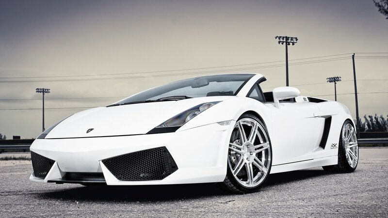 white lamborghini convertible