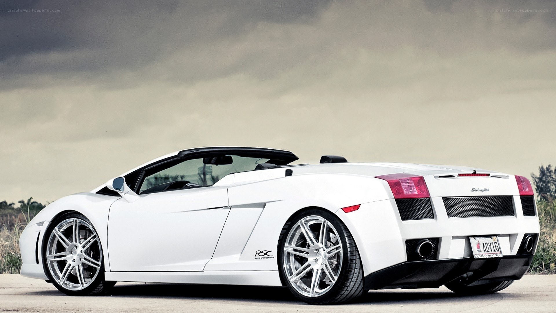 white lamborghini convertible