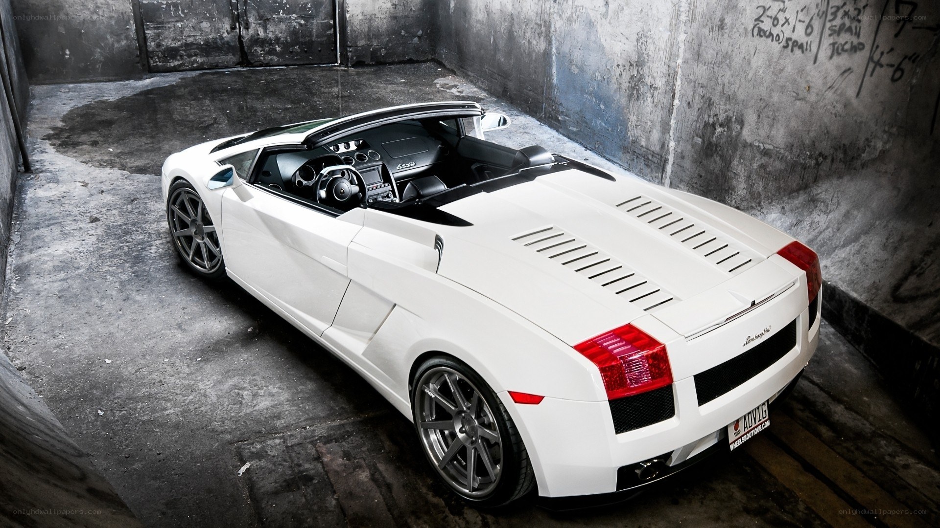 white lamborghini convertible