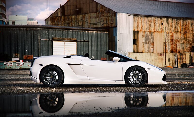 White Lamborghini convertible