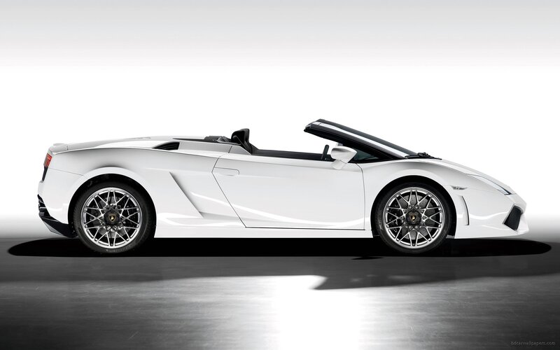 white lamborghini convertible