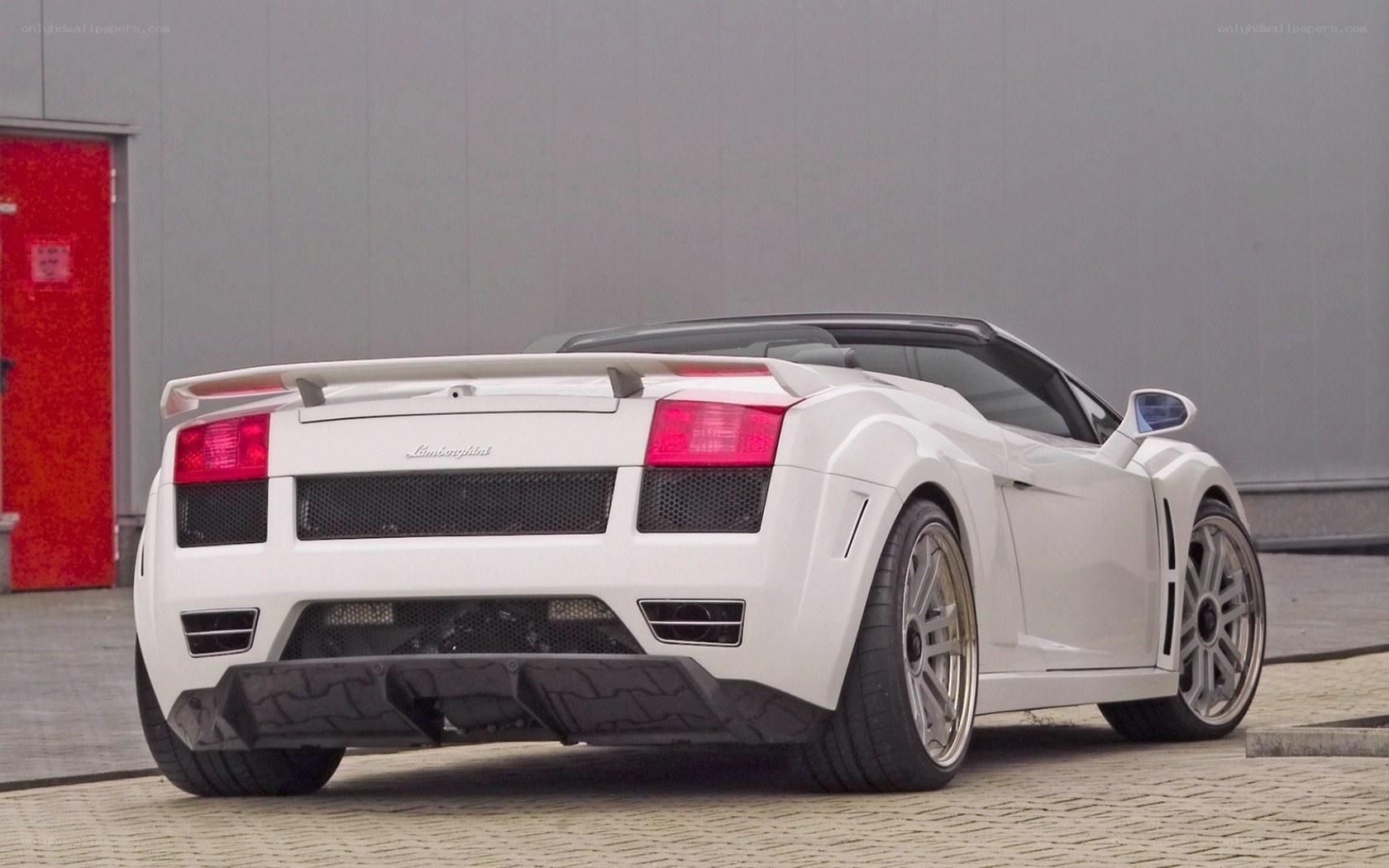 white lamborghini convertible