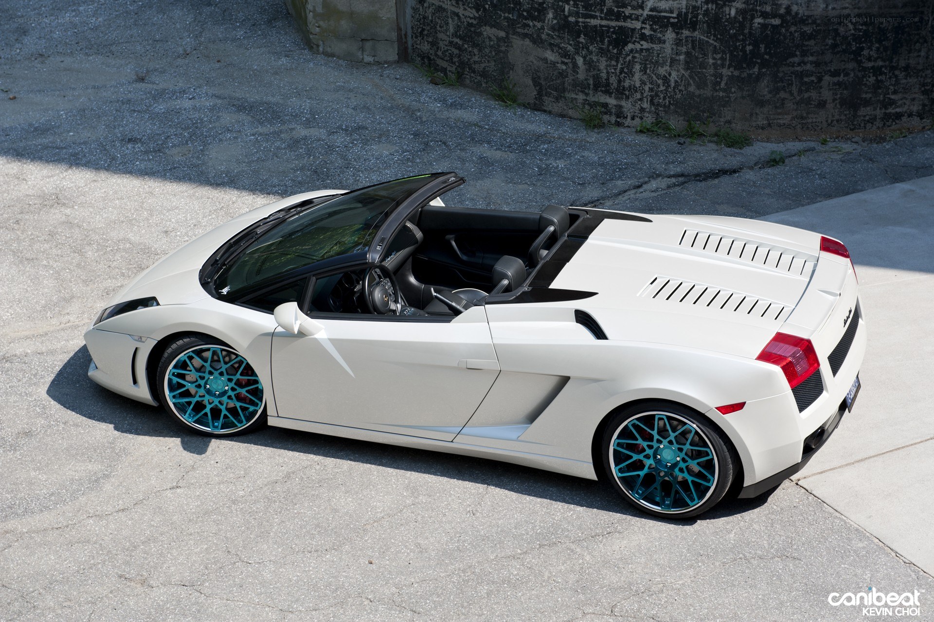 white lamborghini convertible