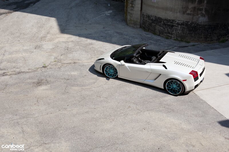 White Lamborghini convertible