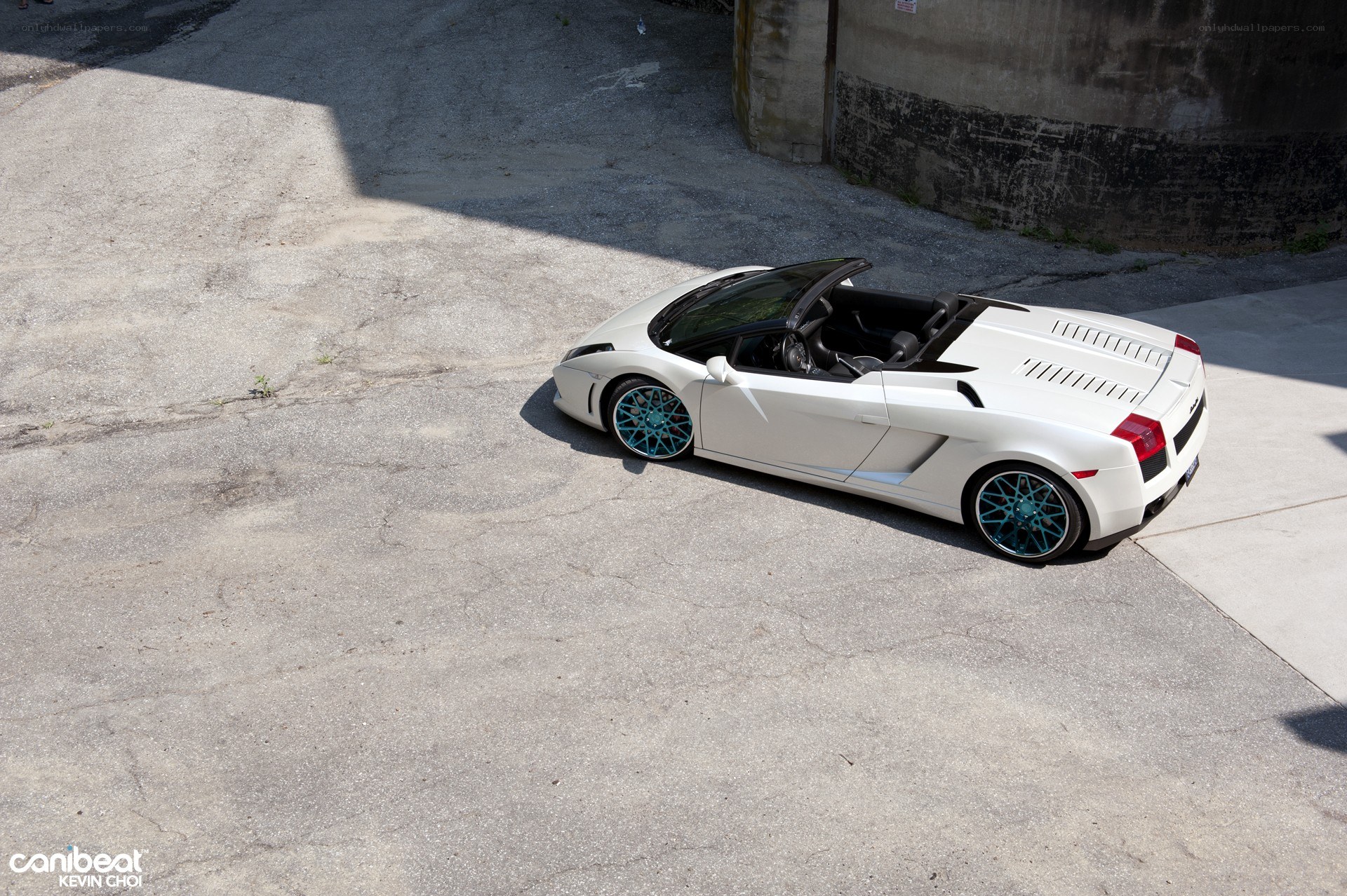 White Lamborghini convertible
