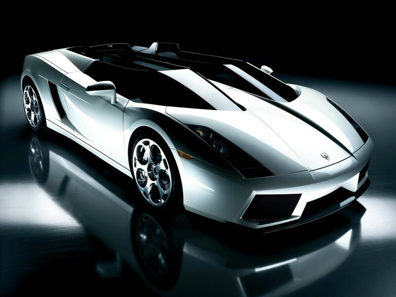 White Lamborghini convertible