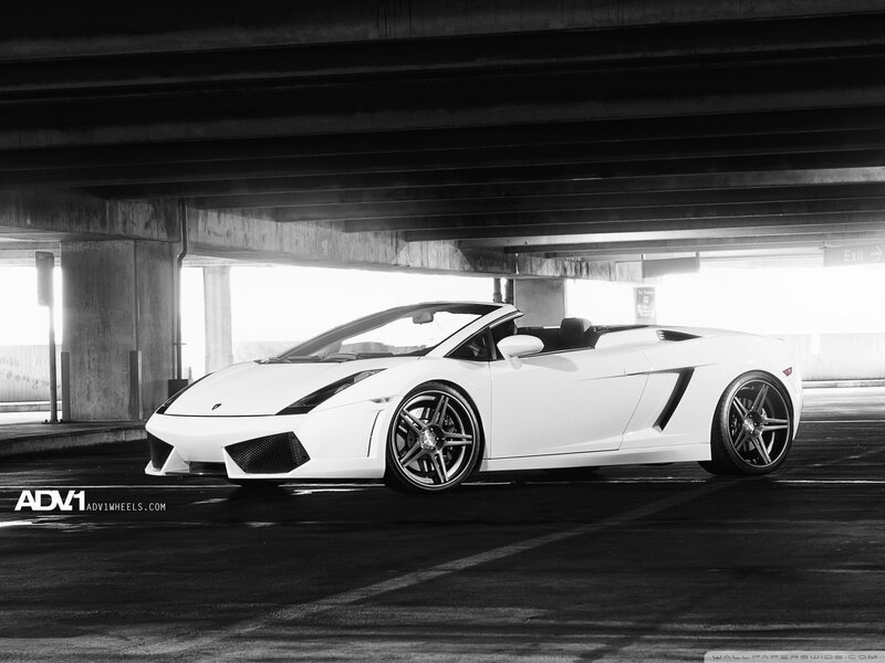 White Lamborghini Convertible — Black, Dramatic, Photograph, Car, Underpass