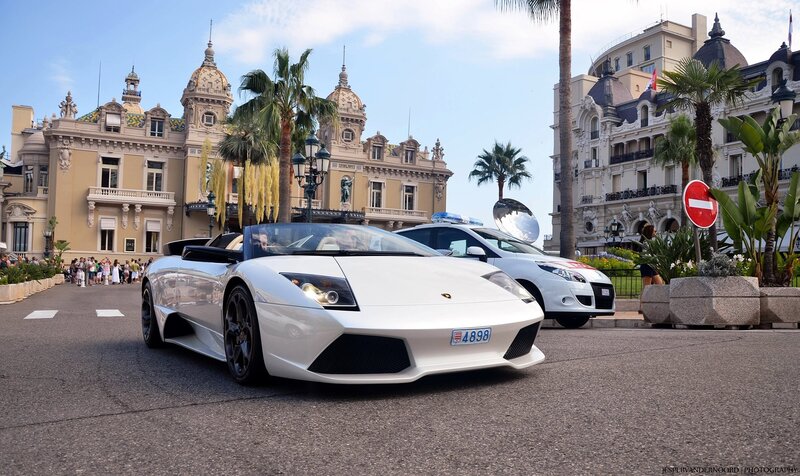 White Lamborghini Convertible — Bright