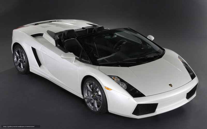 White Lamborghini Convertible — Dramatic, Photograph, Car, Black Interior