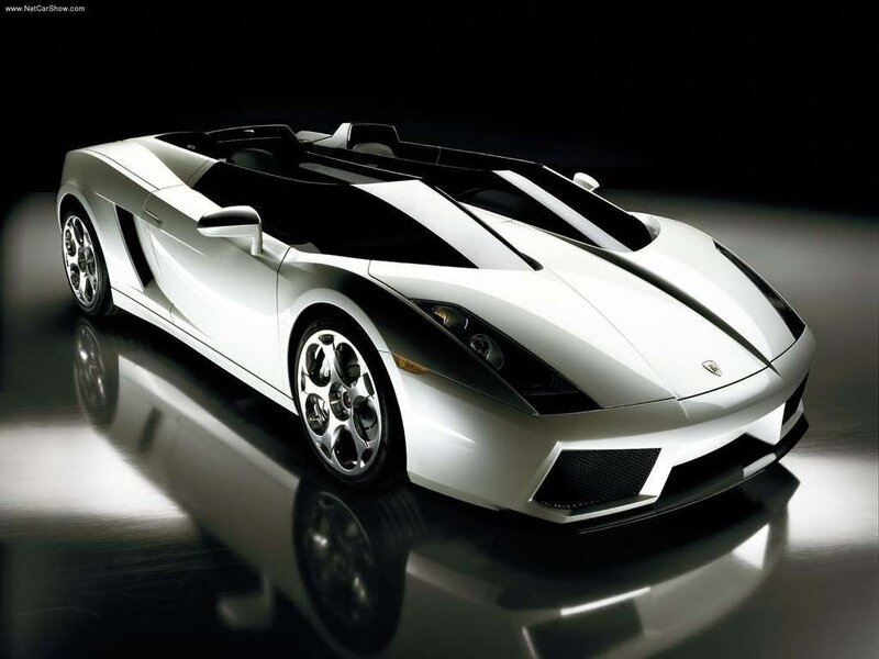 White Lamborghini Convertible — Dramatic, Photograph, Car, Reflective Surface