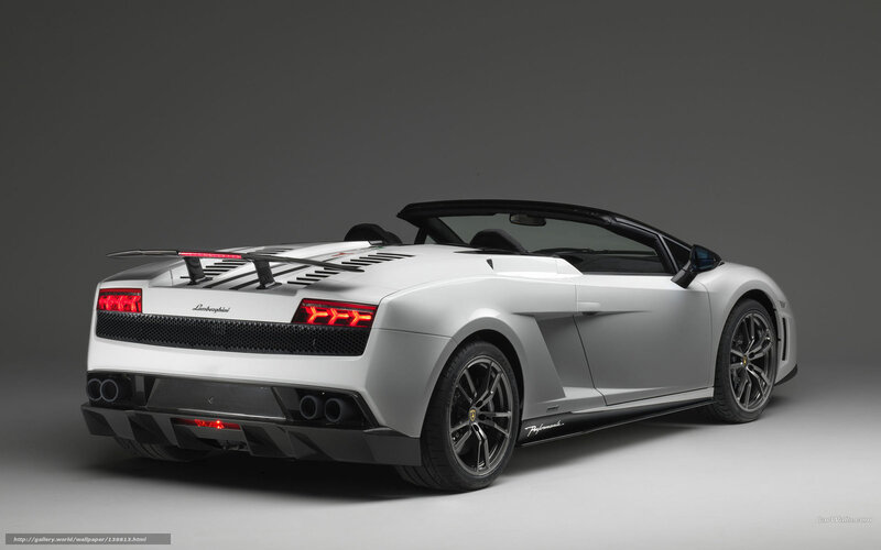White Lamborghini Convertible — Dramatic, Photograph, Car, Targa Top, Rear Wing