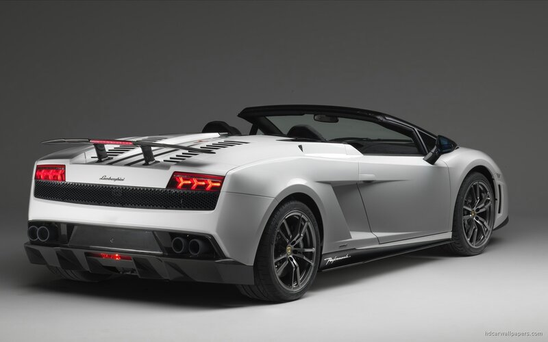 White Lamborghini Convertible — Dramatic, Photograph, Car, Tire