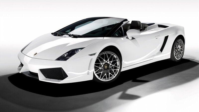 White Lamborghini Convertible — Dramatic, Photograph, Car, Wheel, Seat
