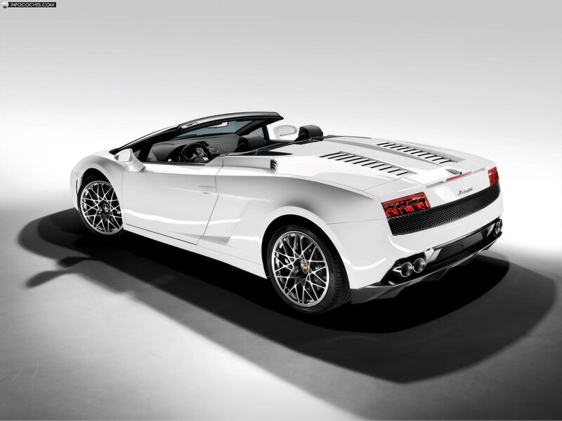 White Lamborghini Convertible — Dramatic, Photograph, Car, Wheels, Sunroof, Black