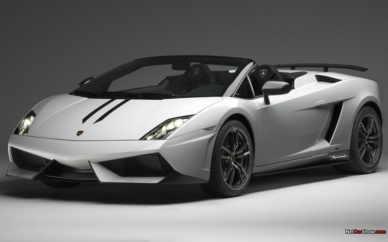 White Lamborghini Convertible — Dramatic, Photograph