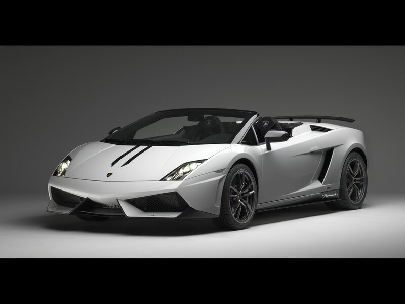 White Lamborghini Convertible — Dramatic