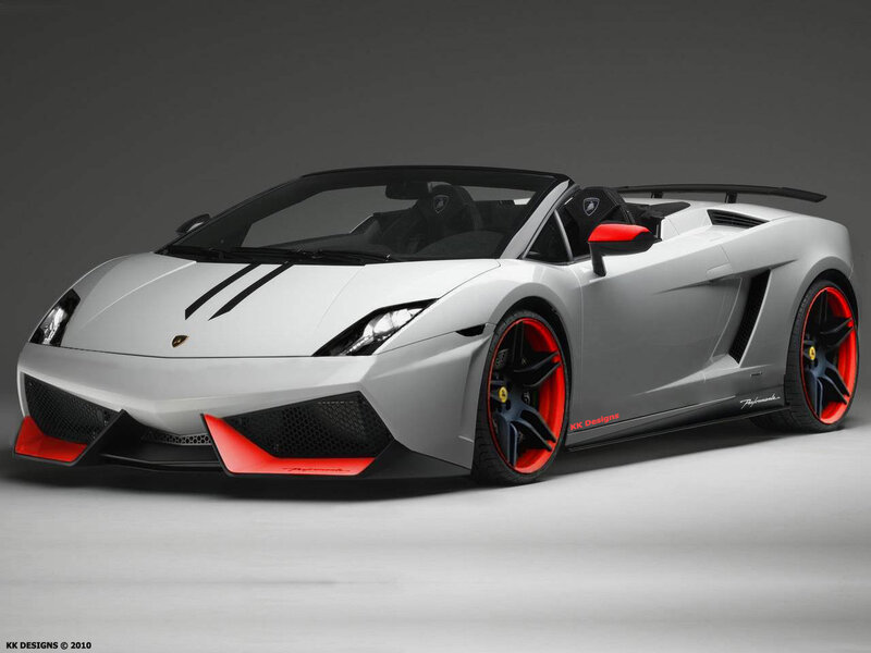 White Lamborghini Convertible — Silver
