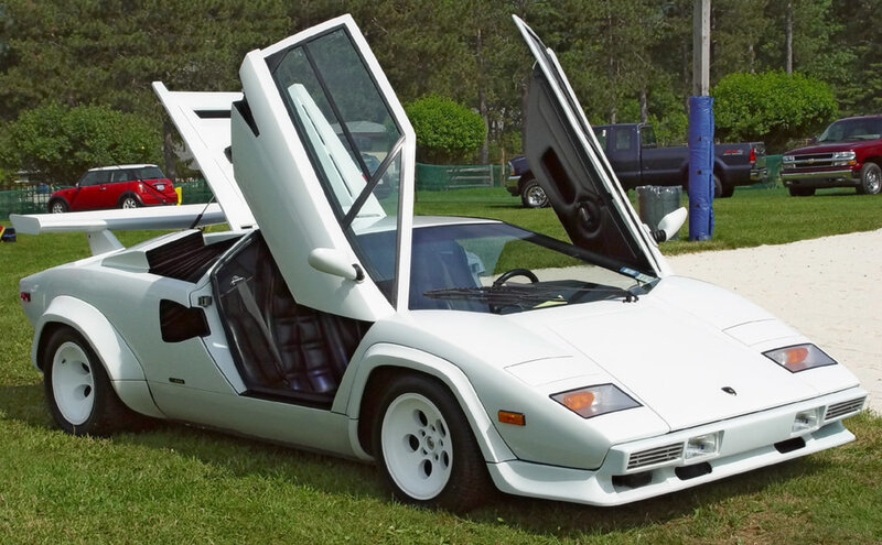 White Lamborghini Countach — Calm, Afternoon, Photograph, Car