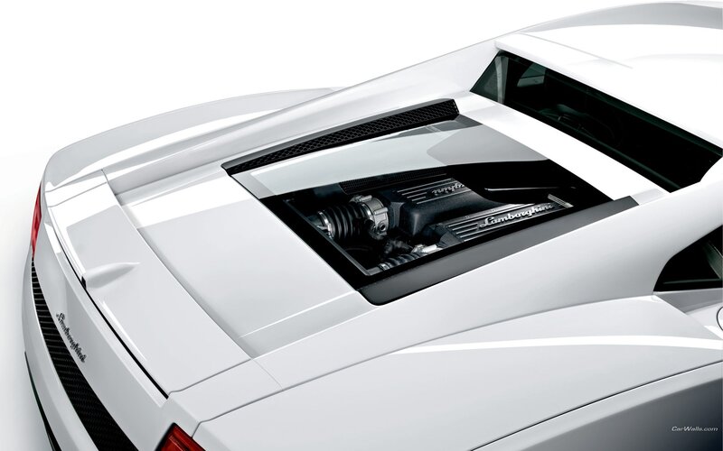 White Lamborghini Engine — Clean, Technical