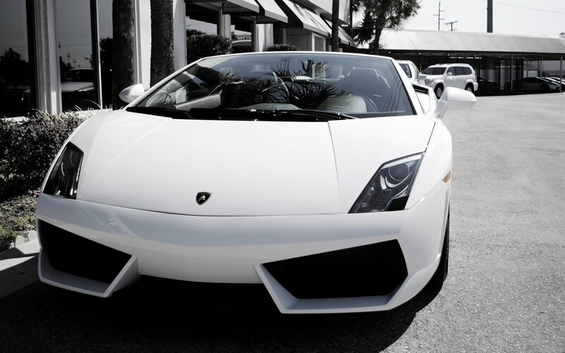 White Lamborghini Gallardo — Dramatic, Afternoon, Photograph