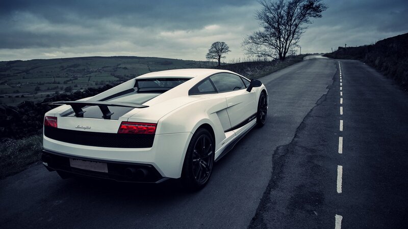White Lamborghini Gallardo — Dramatic, Afternoon